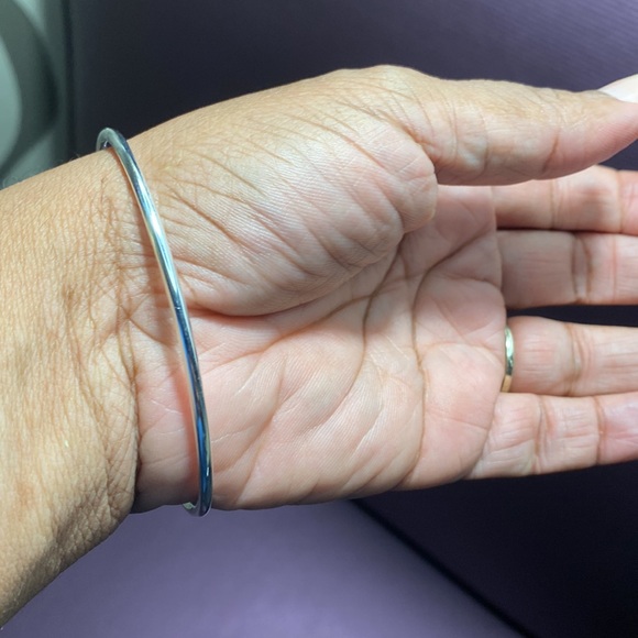 New 925 Sterling Silver Minimalist Double Ball Bangle - Picture 5 of 6